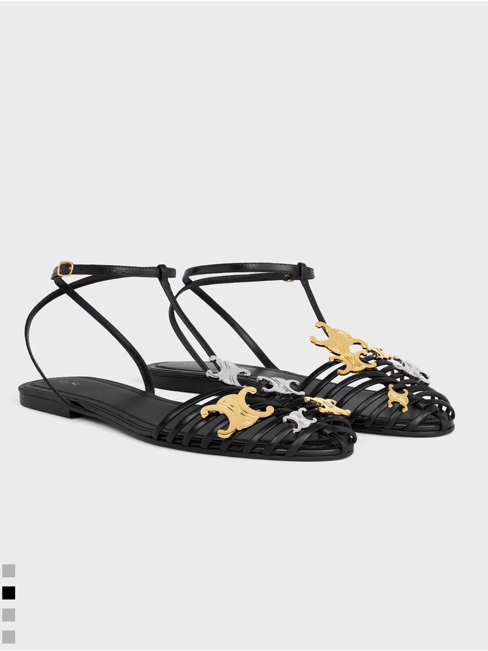 Celine Cage Flat Sandal in goatskin